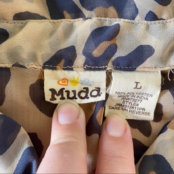 Mudd Sheer Cheetah Print Blouse - Picture 9 of 16